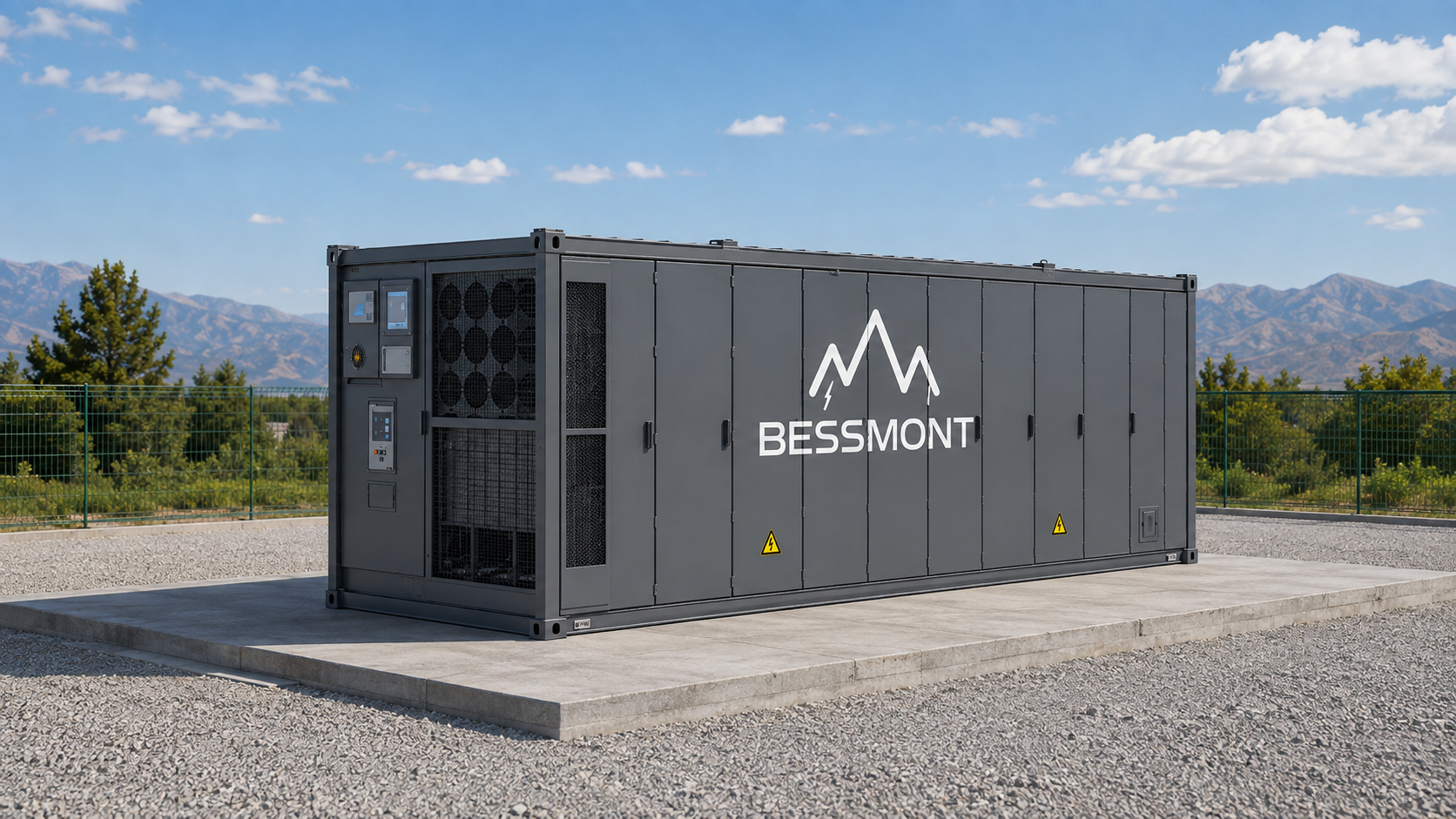 BESSMONT utility-scale battery energy storage container on a project site